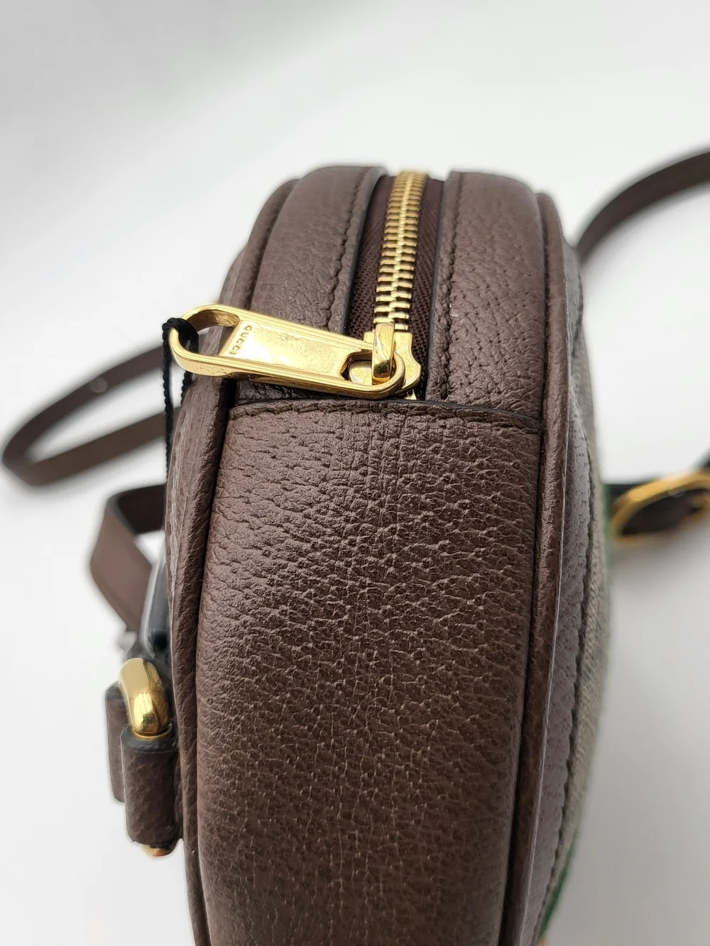 GUCCI GG Supreme Web Mini Ophidia Round Shoulder-Backpack Bag, Auth. w/COA